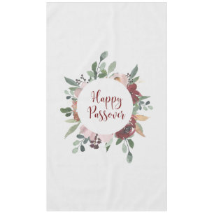 Happy Passover Floral Pesach Tablecloth