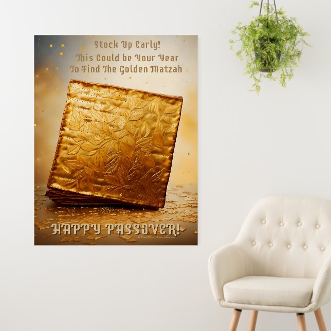 Happy Passover! Golden Matzah Foam Board (In Situ (Wall))