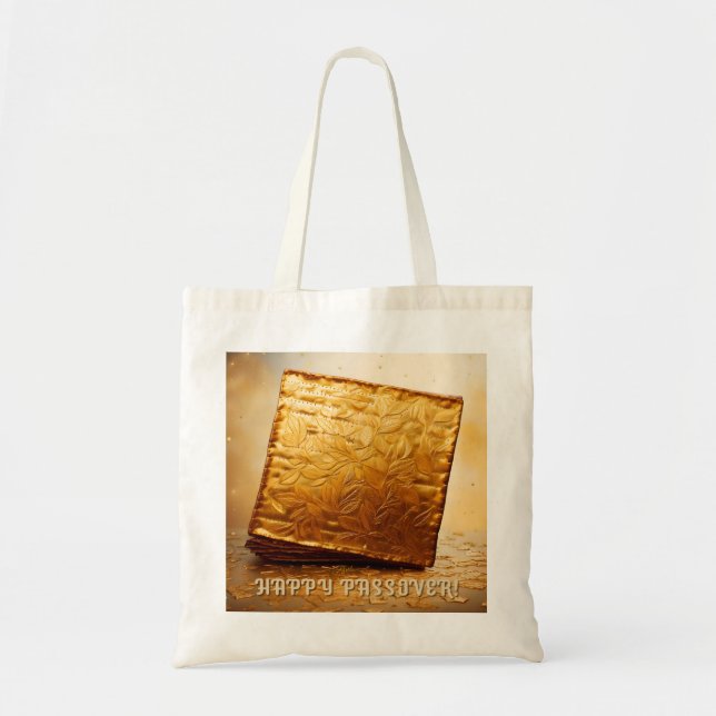 Happy Passover! Golden Matzah Tote Bag (Front)