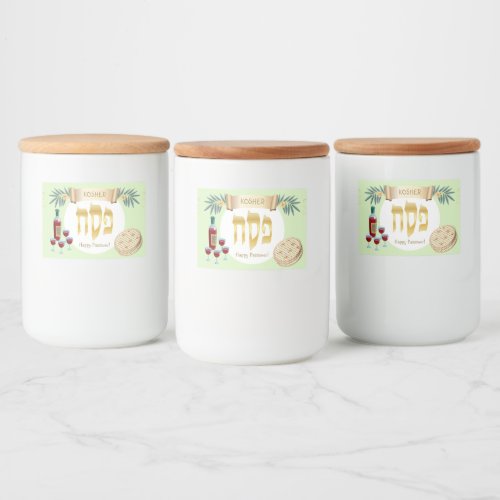 Happy Passover Holiday Kosher Pesach Seder Food Label