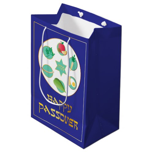 Happy Passover In Blue Medium Gift Bag