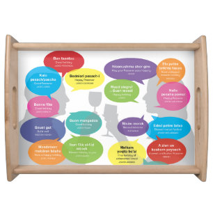 Happy Passover in Jewish Languages Serving Tray