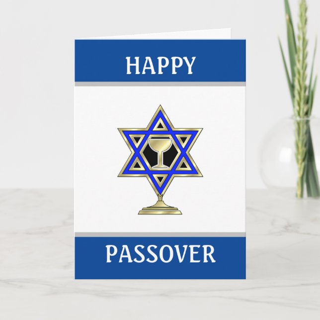 Happy Passover Jewish Star Card (Front)