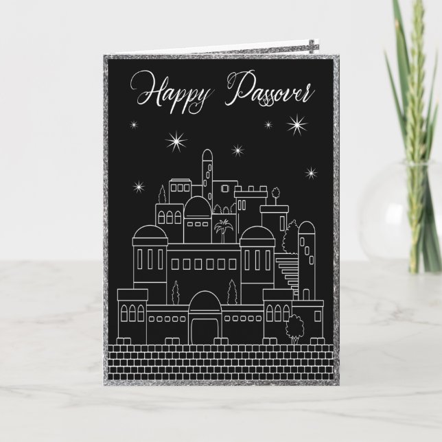 Happy Passover  Letterpress Thank You Card (Front)