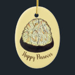 Happy Passover Macaroon Cookie Jewish Holiday Food Ceramic Ornament<br><div class="desc">Design features an original illustration of a chocolate-dipped coconut macaroon cookie. A traditional dessert during the Jewish holiday of Passover. This design is also available on other products. Lots of additional food prints are also available from this shop. Don't see what you're looking for? Need help with customization? Contact Rebecca...</div>