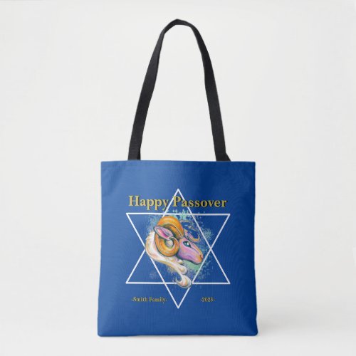 Happy Passover Majestic Stylized Ram Tote Bag