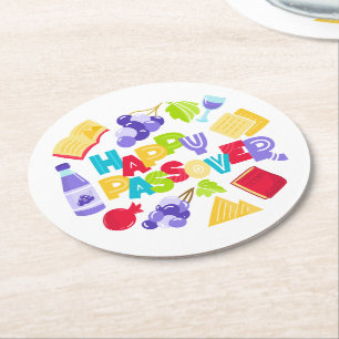 Happy Passover Paper Coaster
