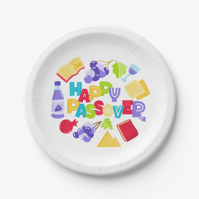 Happy Passover Paper Plate (Front)