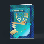 Happy Passover. Peace Doves and Menorah  Card<br><div class="desc">Happy Passover. Peace Doves and Menorah with gold foil embellishments customizable Passover Greeting Card. Matching cards and gifts available in the Jewish Holidays Category of our store.</div>