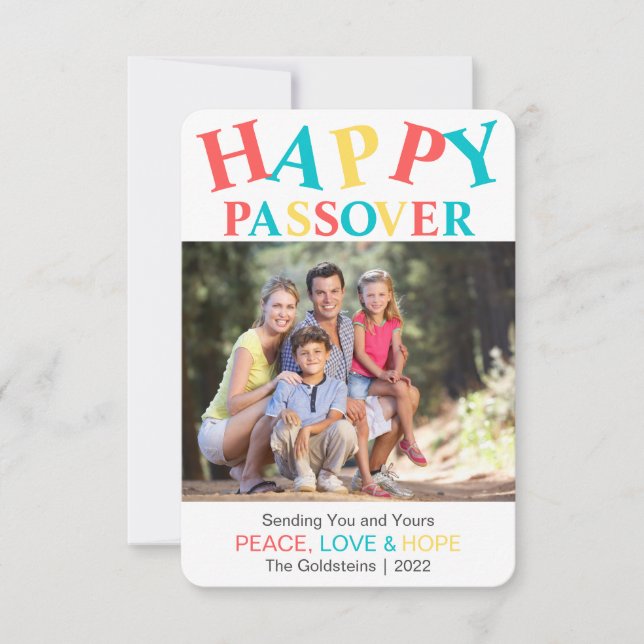 Happy Passover Personalized Colorful Photo 2022 (Front)