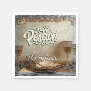 Happy Passover Pesach Jewish Traditional Vintage Napkins