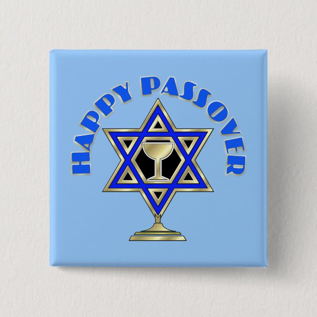 Happy Passover Pinback Button (Front)