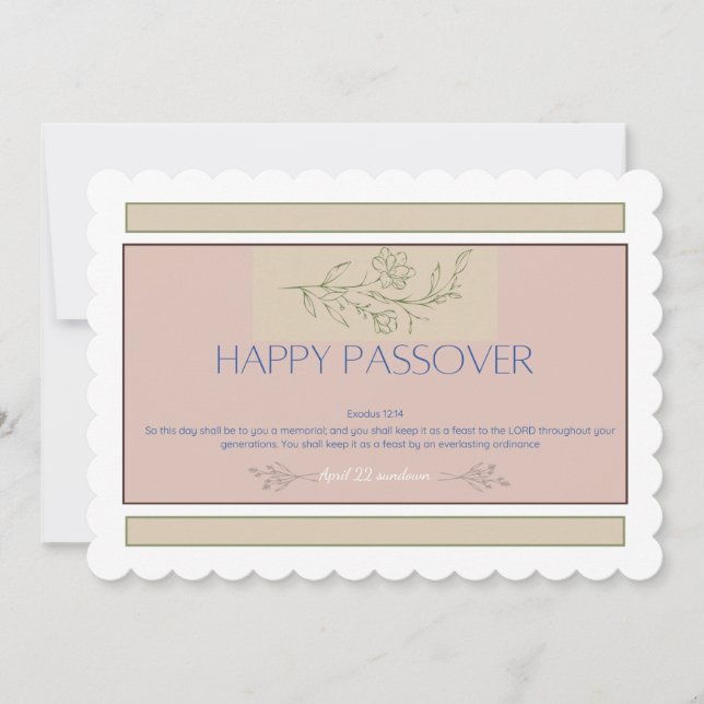 happy Passover scripture Invitation (Front)