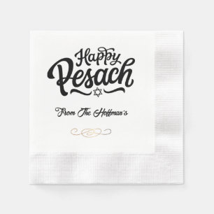 Happy Passover   Simple Traditional Black & White Napkins