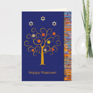 Happy Passover. Spring Flowering Tree Card