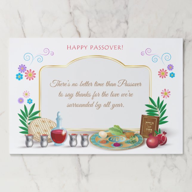 Happy Passover Spring Pesach Seder Vintage Paper Pad (Front)