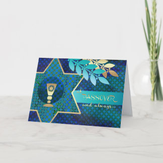 Happy Passover. Star of David and Kiddush Cup  Card
