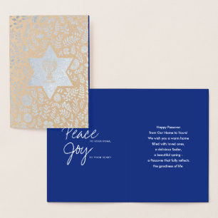 Happy Passover. Star of David and Kiddush Foil Card