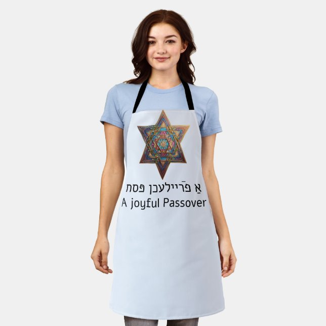 Happy Passover Star of David Apron (Worn)