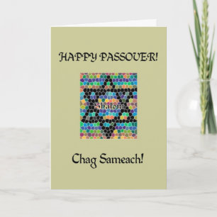Happy Passover-Star of David Mosaic Card