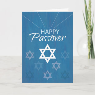 Happy Passover Star of David on Blue Card