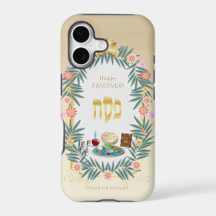Happy Passover Vintage floral Frame iPhone 17 Case