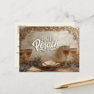Happy Passover Vintage Pesach Jewish Postcard