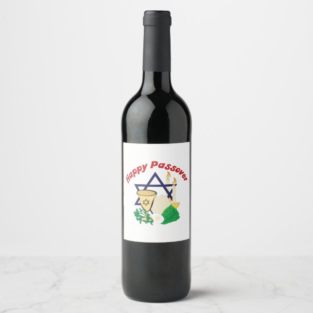 Happy Passover Wine Label (Front)