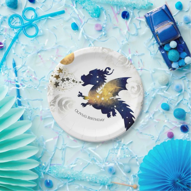 Happy Pastel Dragon Birthday Paper Plates (Party)