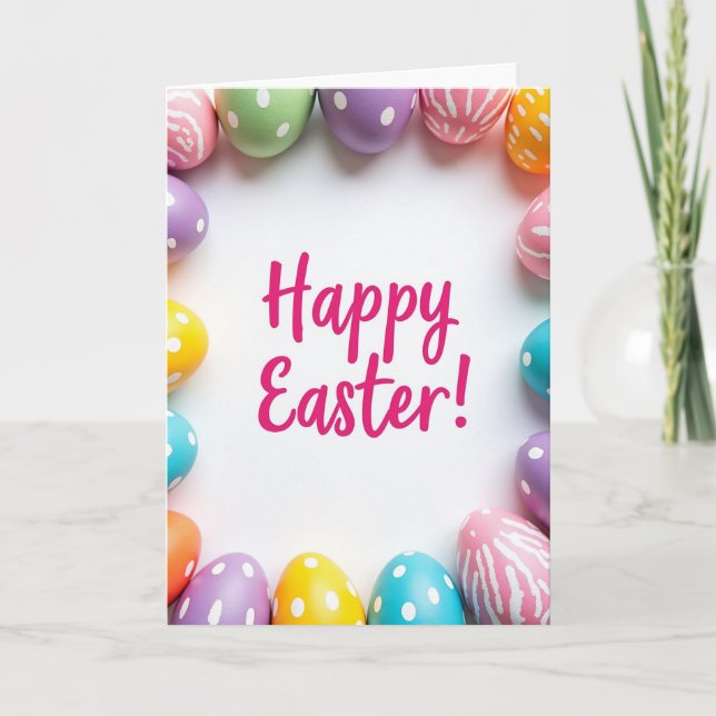 Happy Pastel Holiday Egg Card (Front)