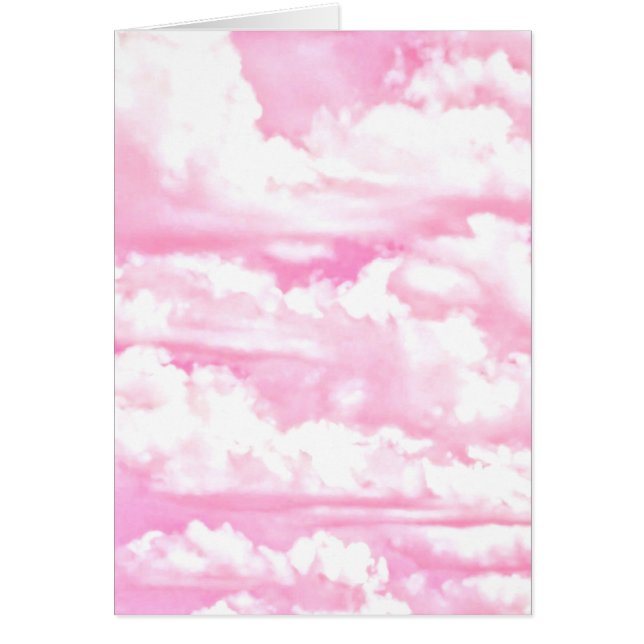 Happy Pastel Pink Clouds Cards (Front)