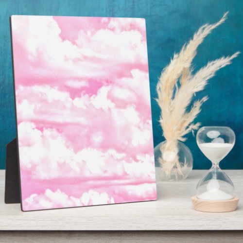 Happy Pastel Pink Clouds Plaque