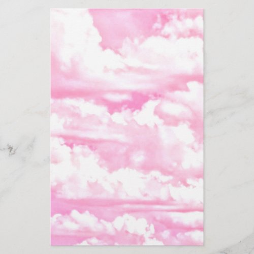 Happy Pastel Pink Clouds Stationery