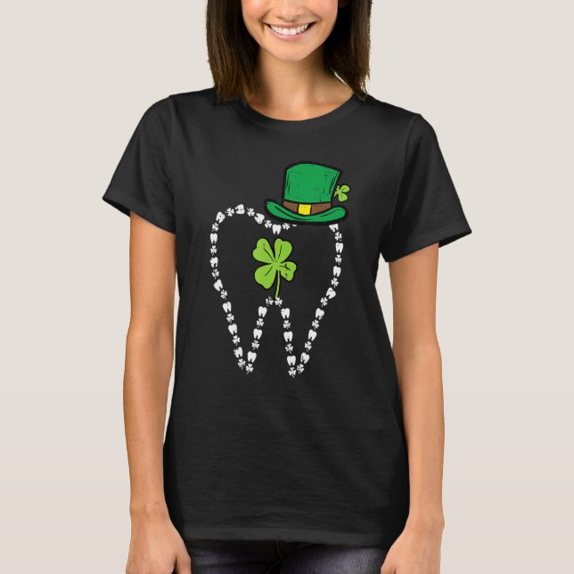 Happy Patrick Day Dentist Dental Leprechaun Tooth  T-Shirt (Front)