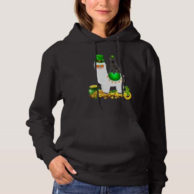 Happy Patrick S Day Leprechaun Great Dane Riding L Hoodie (Front)