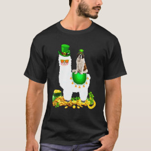Happy Patrick S Day Leprechaun St Bernard Riding L T-Shirt