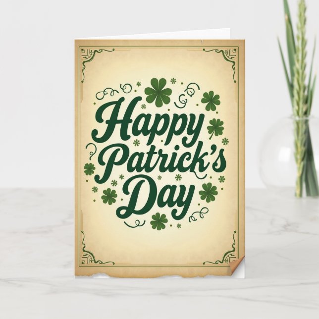 Happy Patricks Day Green Card (Front)