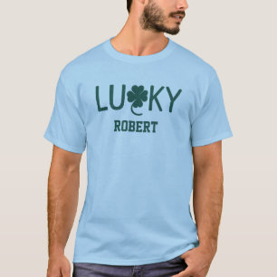 Happy Patrick's Day Lucky Integrated Shamrock T-Shirt