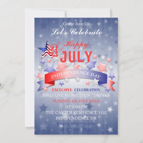 Happy Patriotic 4th Of July Independence Day Thank You Card