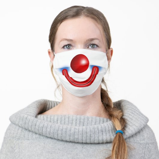 Happy Patriotic Clown Nose Face Mask (Worn)