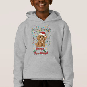 Happy Paw-lidays Christmas Cockapoo T-Shirt Hoodie