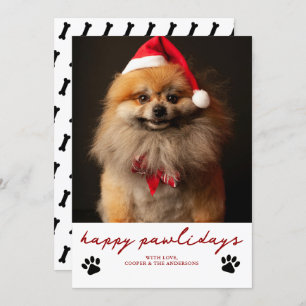Happy Pawliday Pet Dog Photo Christmas Holiday Card