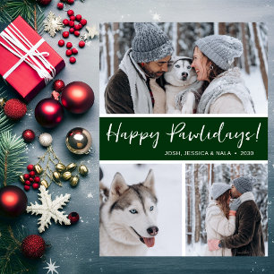 Happy Pawlidays 3 Photo Holiday Card