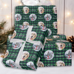 Happy Pawlidays Buffalo Plaid Custom Cat Dog Photo Wrapping Paper<br><div class="desc">Happy Pawlidays! Add the finishing touch to your holiday gifts this season with Green Buffalo Plaid Custom Photo Wrapping Paper. Add 2 of your favorite photos for a fun holiday wrapping design. Perfect for pet photos, dog, cat and animals ! COPYRIGHT © 2022 Judy Burrows, Black Dog Art - All...</div>