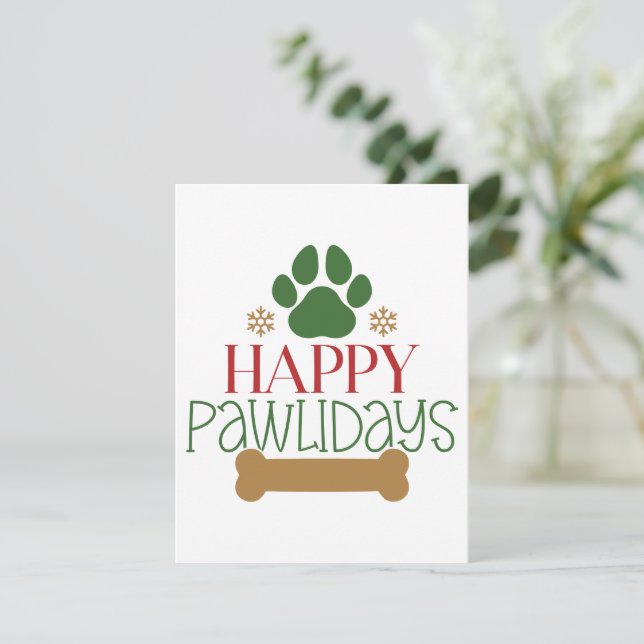 Happy Pawlidays Christmas Card (Standing Front)