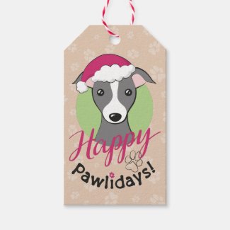 Happy pawlidays Christmas Cartoon cute iggy dog