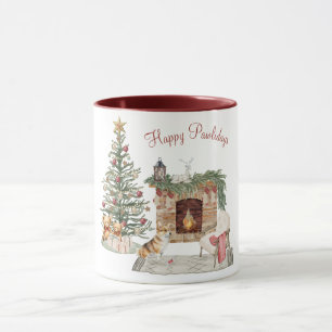 Happy Pawlidays Christmas Dog- Corgi Mug
