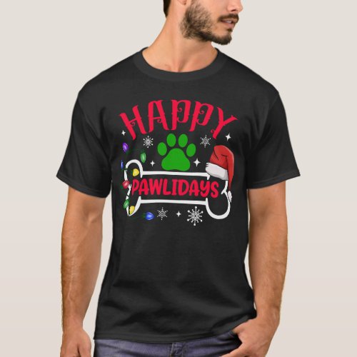 Happy Pawlidays Christmas T_Shirt