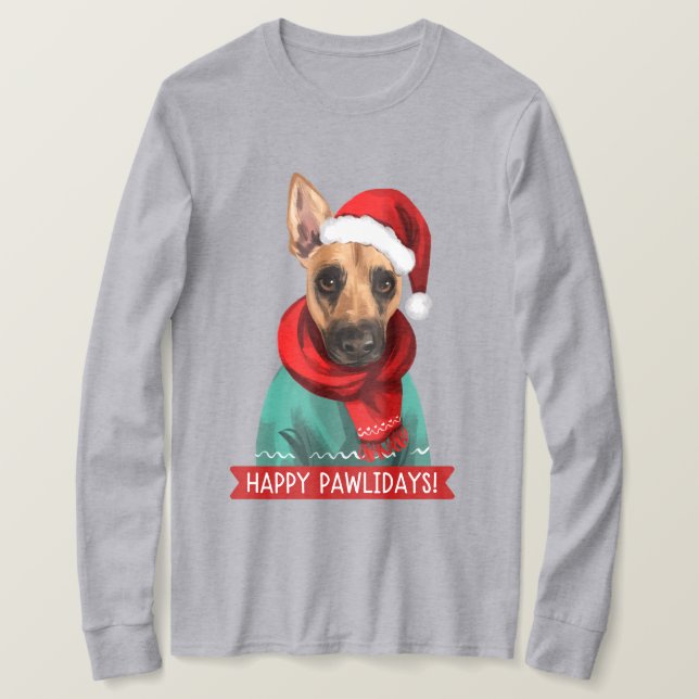 Happy Pawlidays Christmas T-Shirt, Vaden the BMC T-Shirt (Design Front)