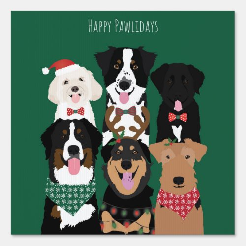 Happy Pawlidays Cute Christmas Sign